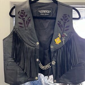 UNIK Leather biker vest Size L